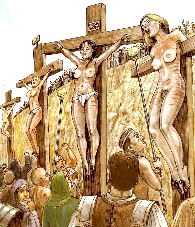 Public crucifixion of females in public! 